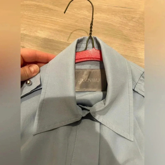 JASON WU Blue Midi Button Up Dress / Size 0 / - Picture 8 of 10